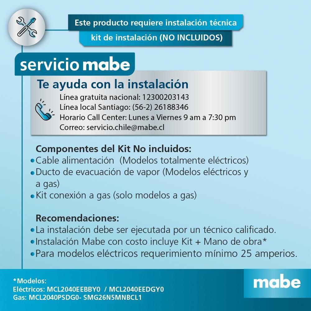 Centro De Lavado Mabe MCL2040PSDG0 / 17 Kg / 12 Kg image number 10.0