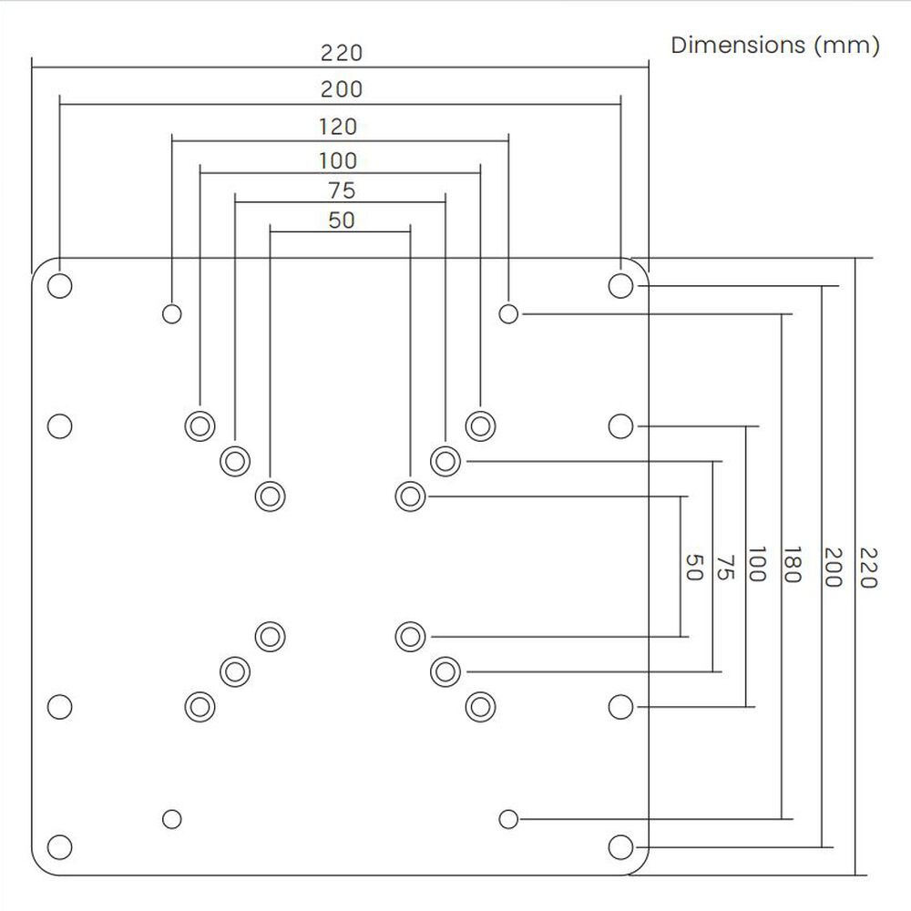 Placa Adaptador Extensi&oacute;n Vesa Hasta 200x200 30kg Brasforma - Sbrva-201c image number 3.0