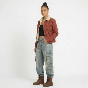 Chaqueta Mezclilla Jeans Chiporro Sherpa Mujer