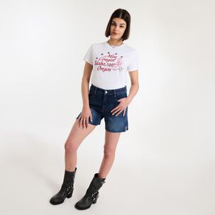 Polera Print Western Manga Corta Cuello Redondo Mujer Rolly Gp
