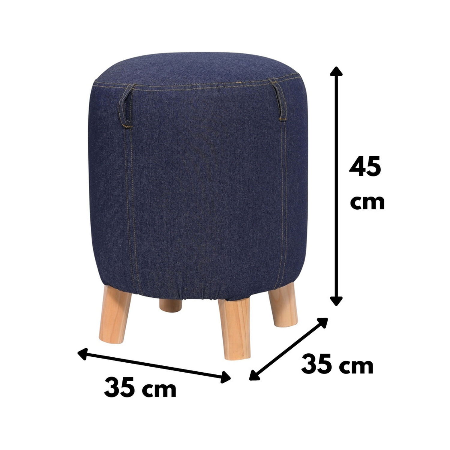 Pouf Bird Ayun Jeans 35x35x45 Cm M&aacute;xima Design image number 2.0