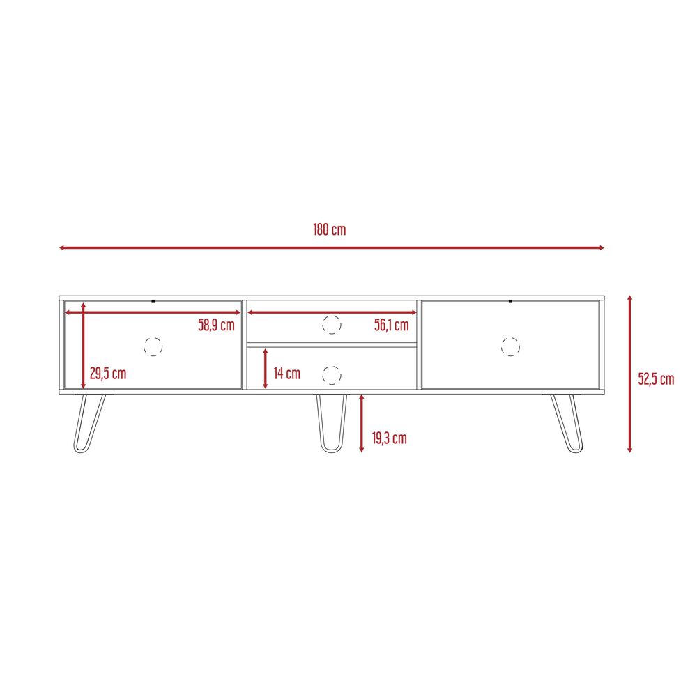 Rack Tv 80" 2 Puertas Fm-007c Café Claro Y Plomo image number 6.0