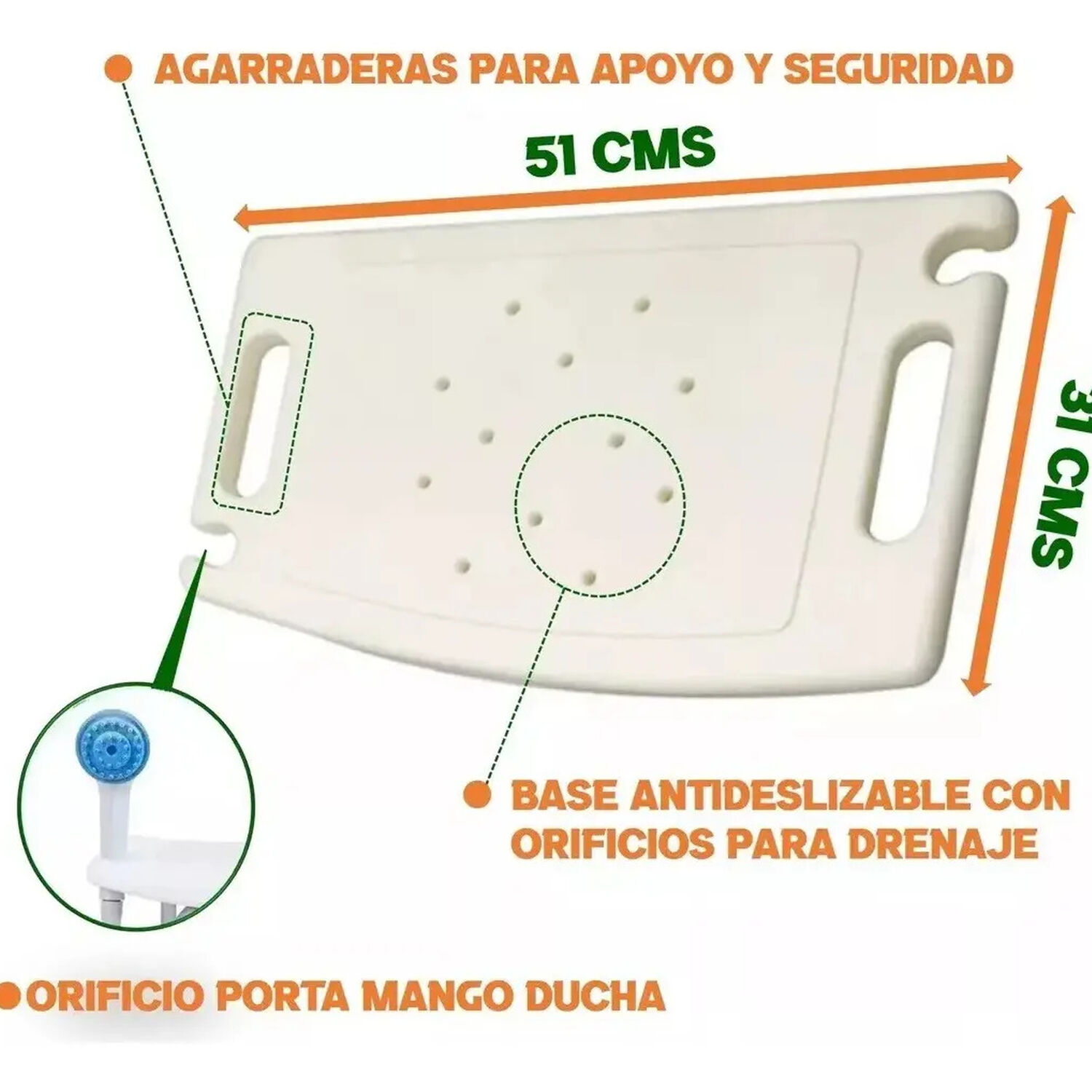 Asiento Seguridad Ducha Regulable Taumm Blanco image number 4.0
