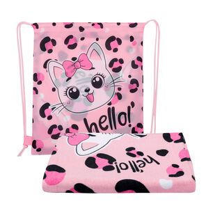 Toalla De Playa Casaideal Kids Gatapinky 27 / 70x140 Cm
