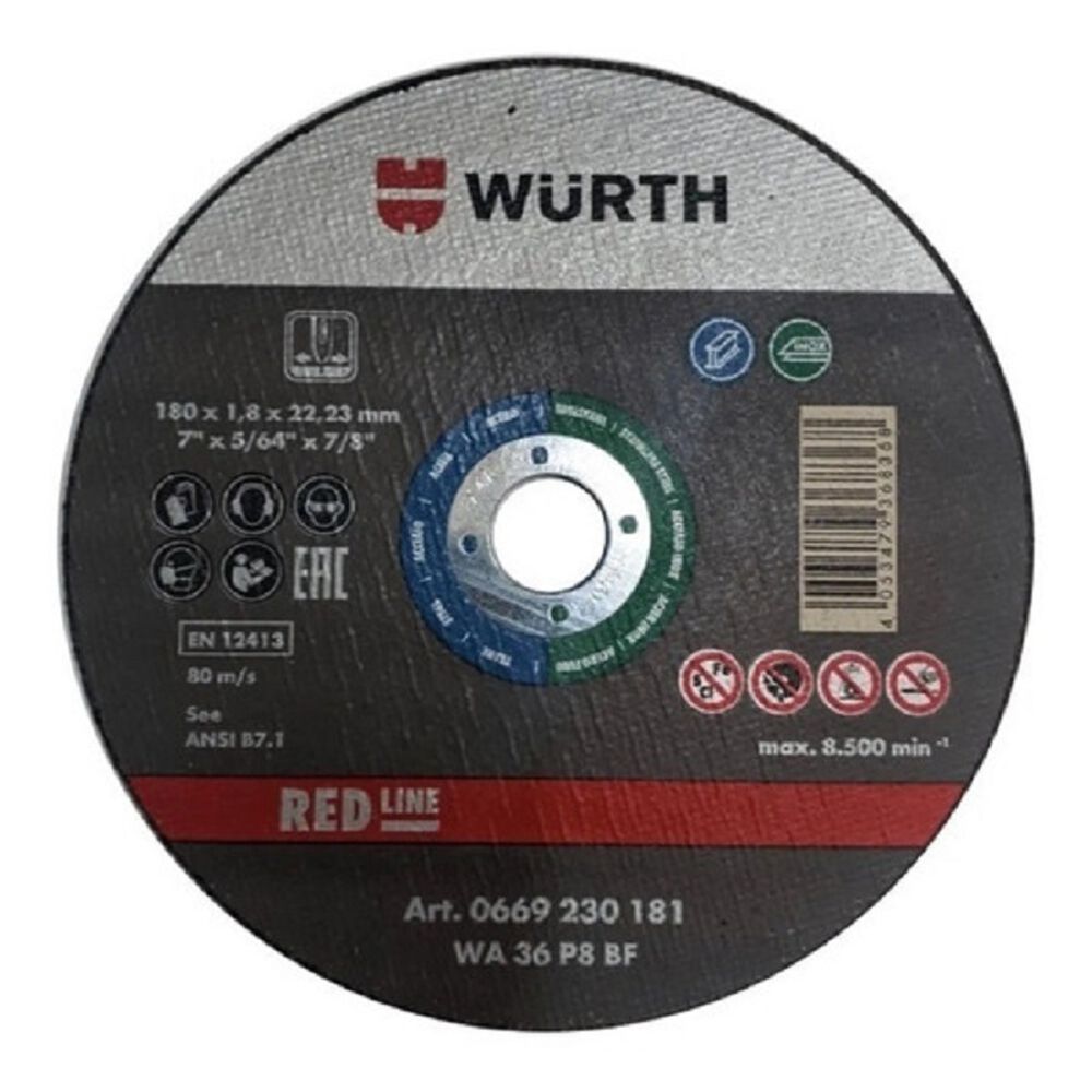Disco De Desbaste Würth 7'' Pack 05 Unidades Acero image number 0.0