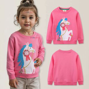 Poler&oacute;n Ni&ntilde;a Manga Larga 100% Algod&oacute;n Fucsia Unicornio