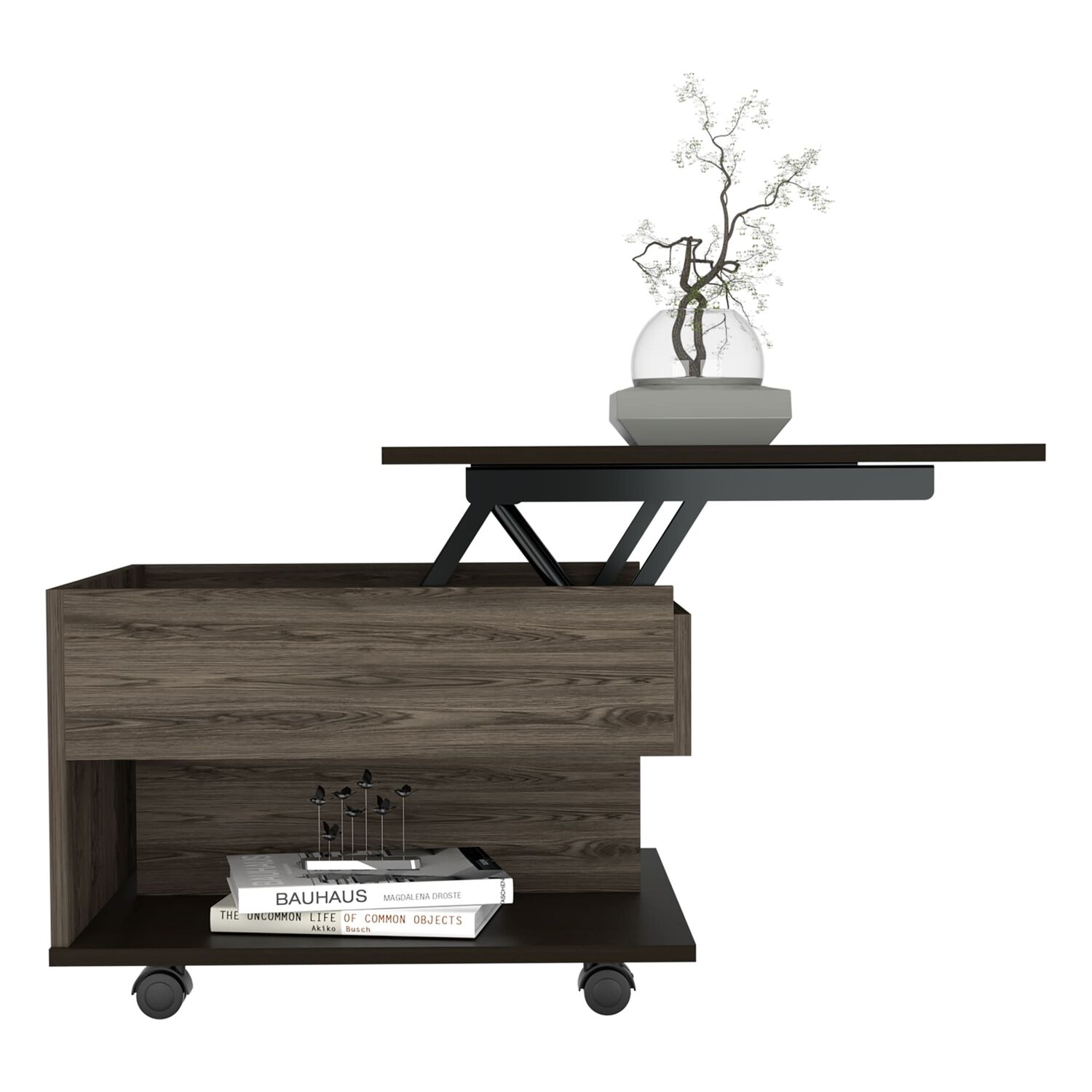 Mesa De Centro Extensible Fm-001o - Caf&eacute; Oscuro Y Negro image number 2.0