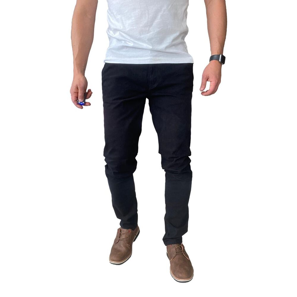 Pantal&oacute;n Elasticados Gabardina Negro Slim Fit Para Hombres image number 8.0