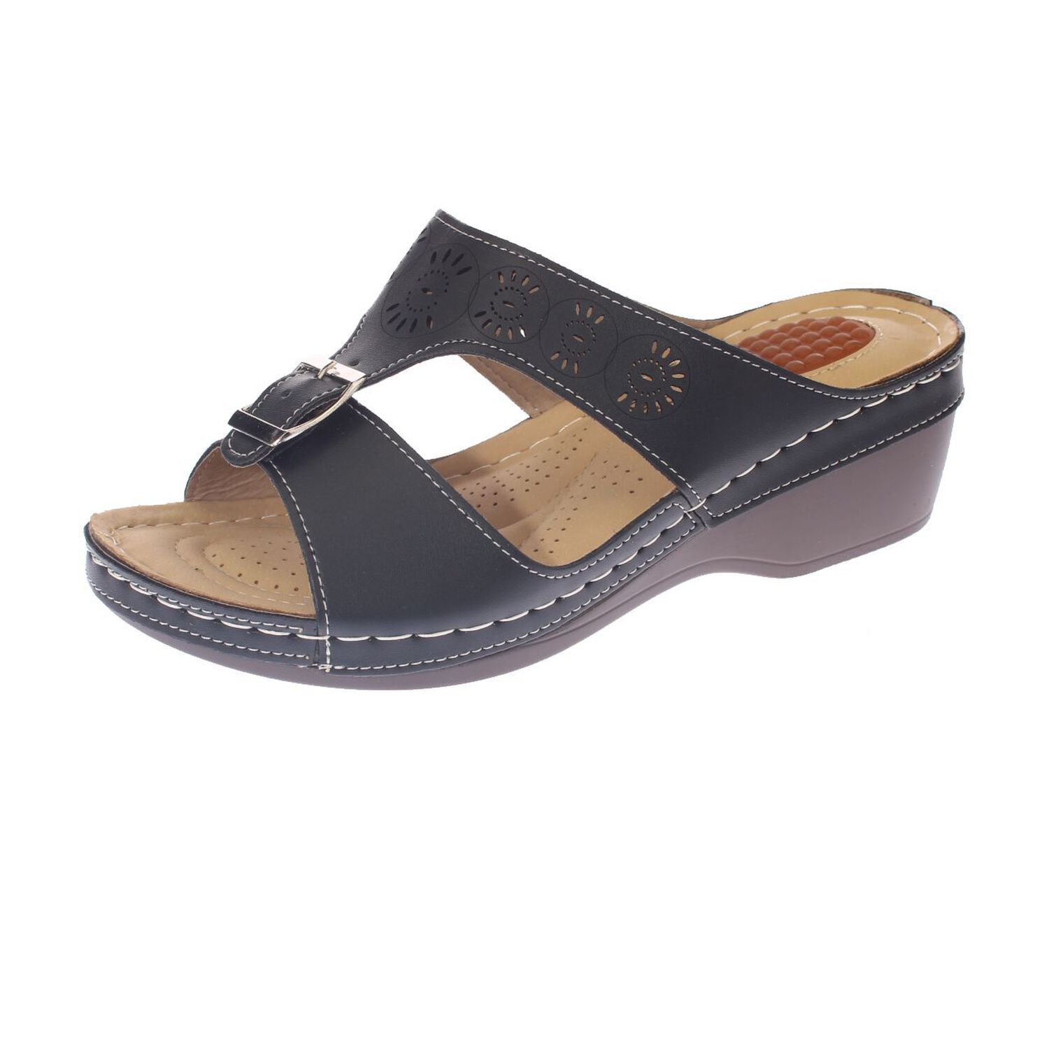 Sandalia Confort Negro Modelo Italiano Art. 5ask73325black image number 0.0