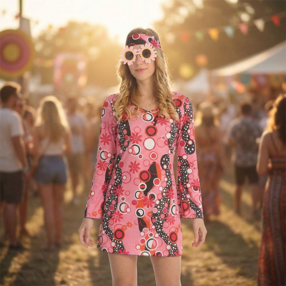 Disfraz Completo Mujer Onda Disco Retro Fiesta Tem&aacute;tica A&ntilde;os 80 Traje Halloween Adulto Mujer image number 10.0