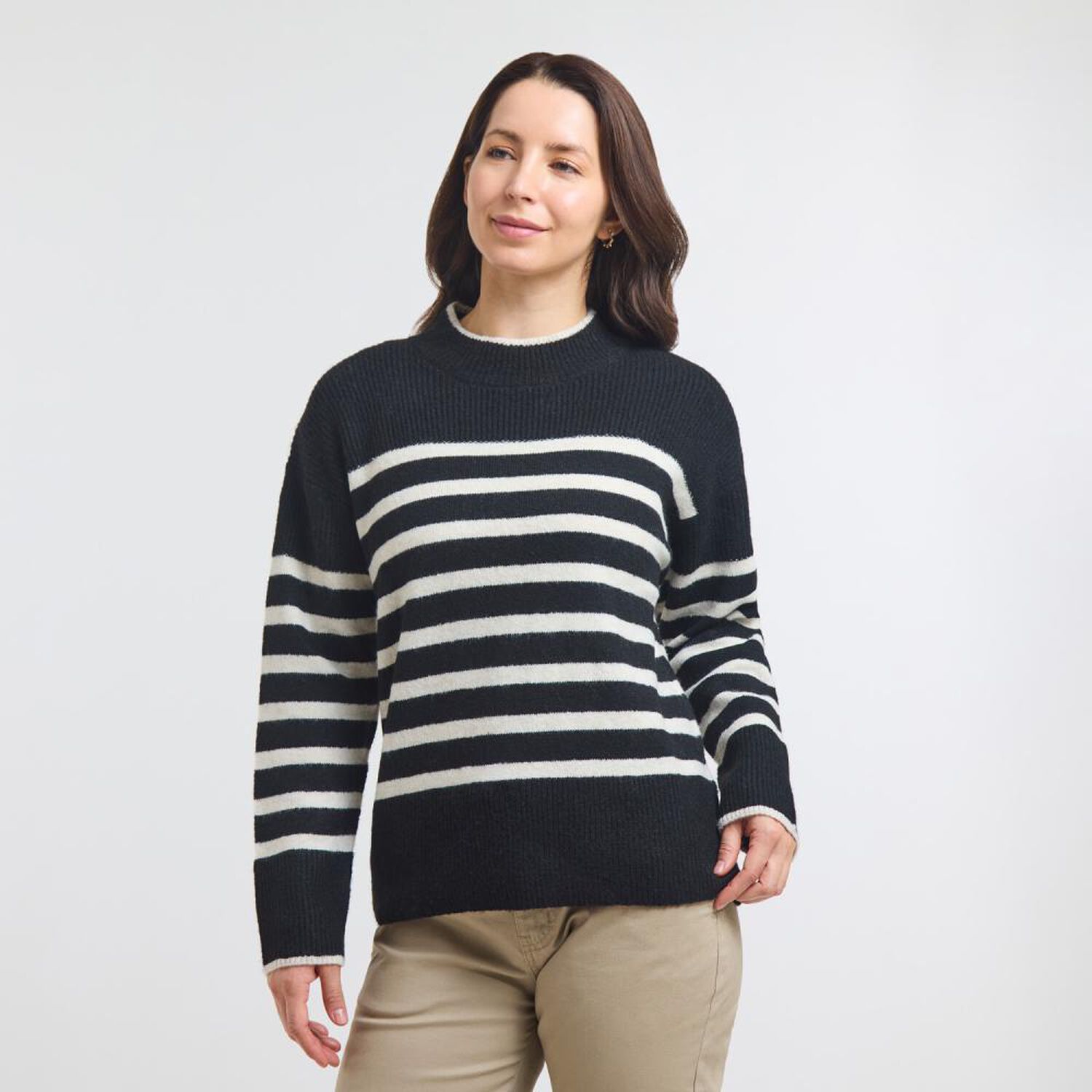 Sweater Listado Regular Manga Larga Cuello Alto Mujer Geeps image number 2.0