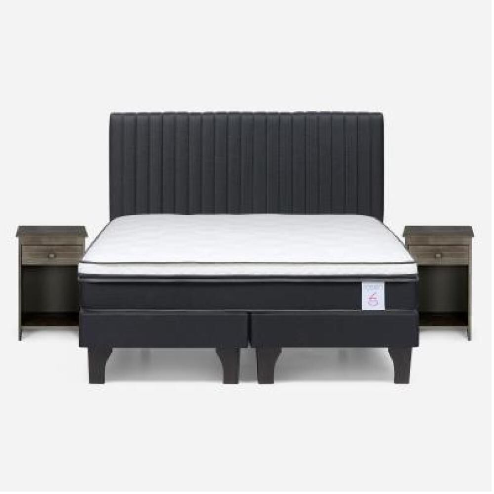 Cama Europea Rosen New Style 6 / 2 Plazas / Base Dividida + Set De Maderas image number 8.0
