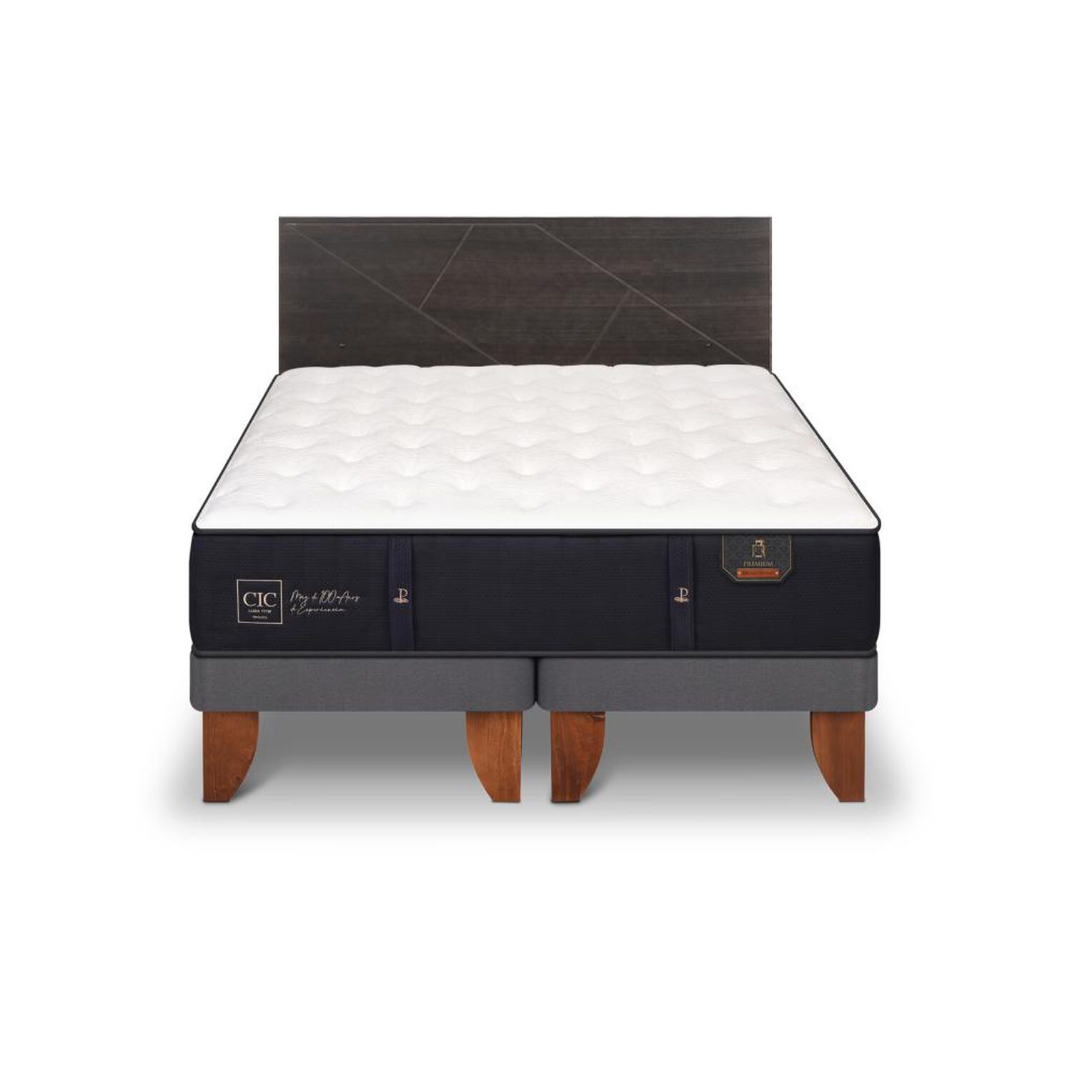 Cama Europea Cic Premium / 2 Plazas / Base Dividida + Respaldo image number 0.0