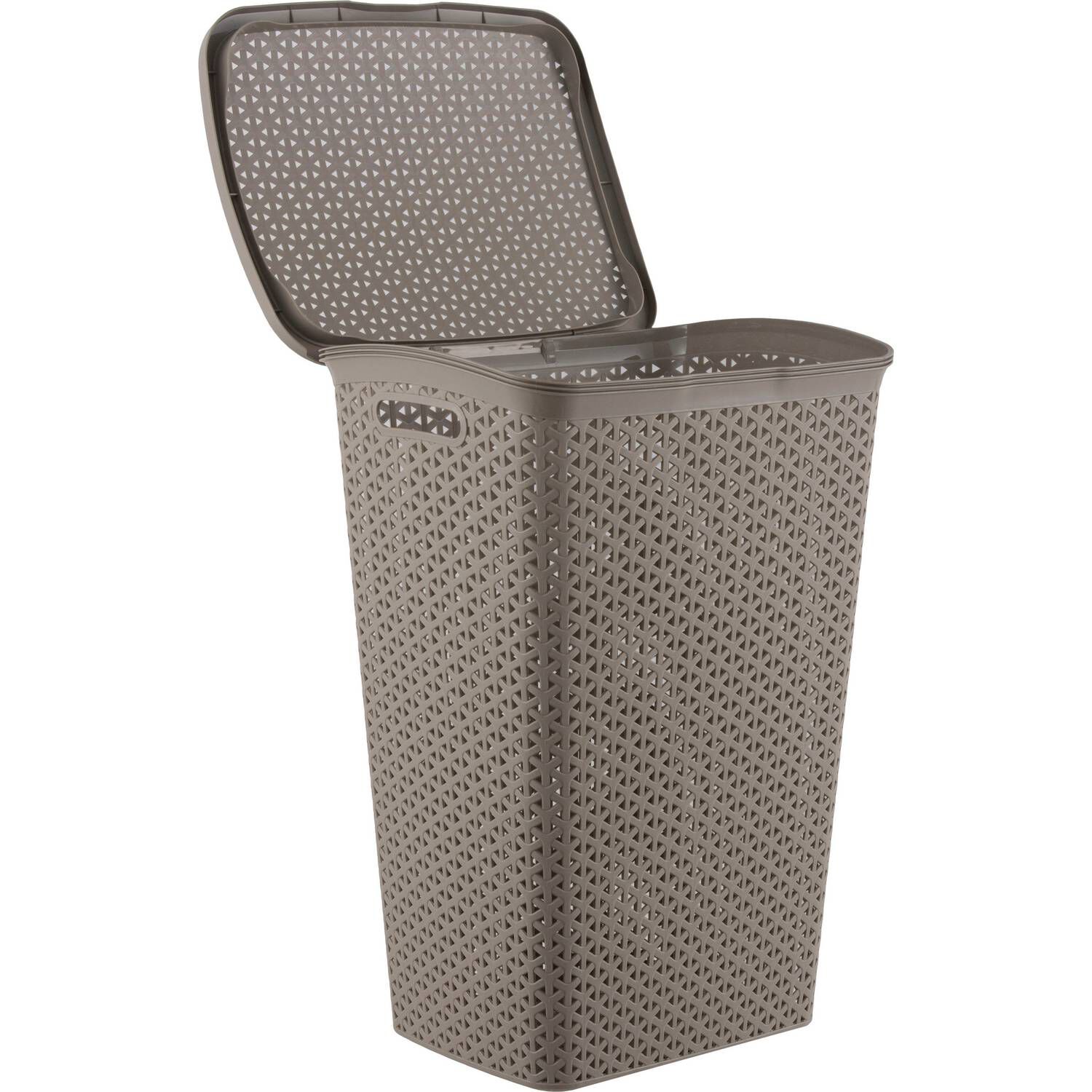 Cesto Canasto De Ropa Bali 55 Lts Con Tapa Moderno Elegante Color Taupe image number 2.0