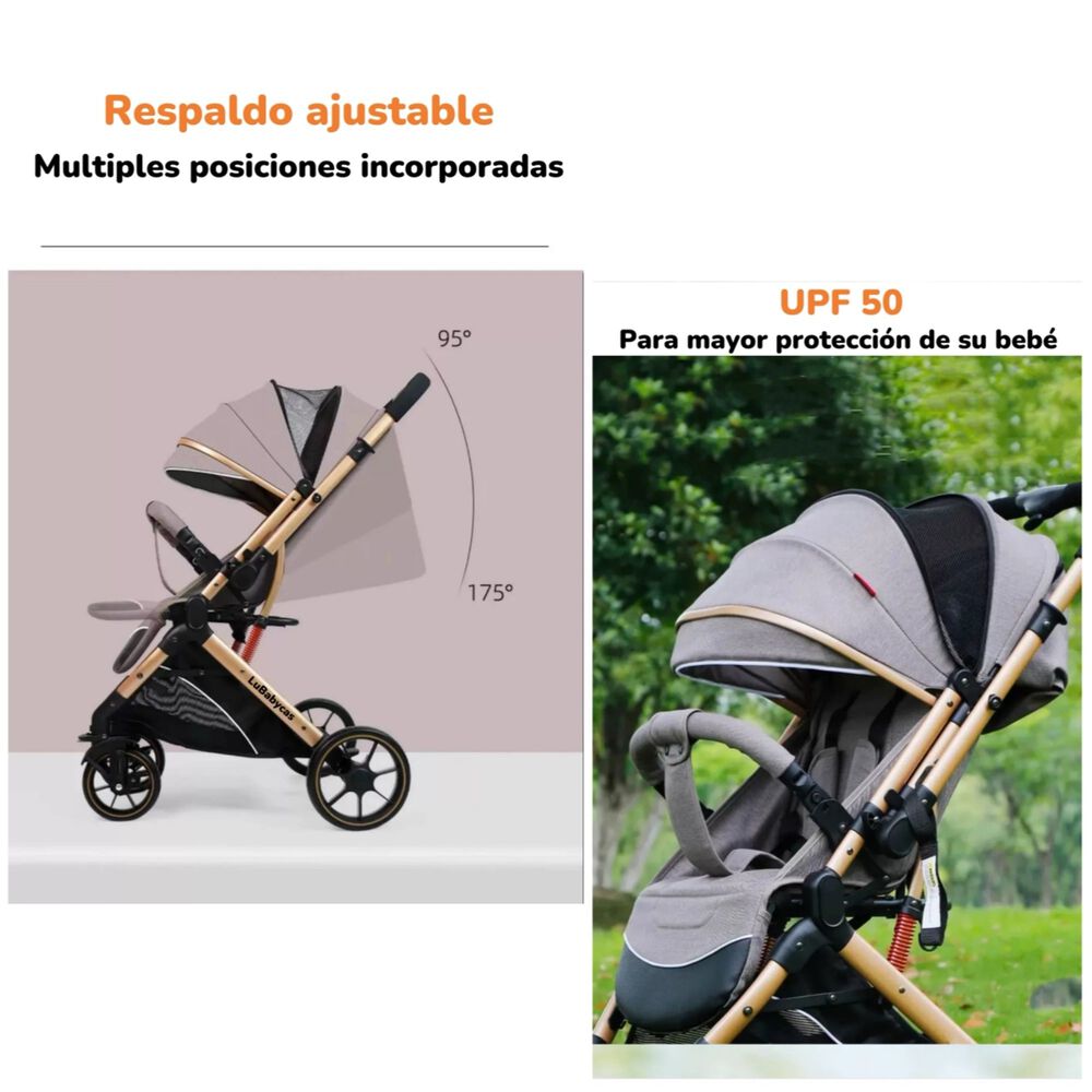 Coche De Paseo Reversible Con Cubre Pies B1 Negro Lubabycas image number 6.0