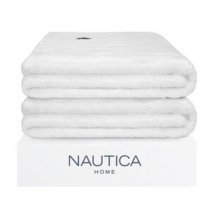 Pack 2 Mantas De Cama Nautica Home Jacquard Franela Ultrasuave 127x178cm Blanca