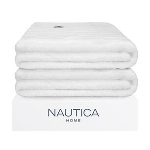 Pack 2 Mantas De Cama Nautica Home Jacquard Franela Ultrasuave 127x178cm Blanca