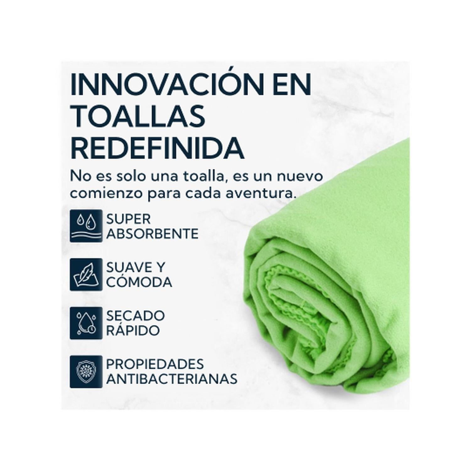 Pack 2 Toallas Microfibra Suede Verde image number 4.0