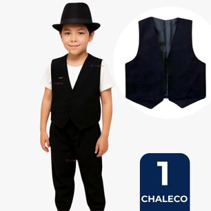 Chaleco Bolero Nortino Ni&ntilde;o Fiestas Patrias Negro