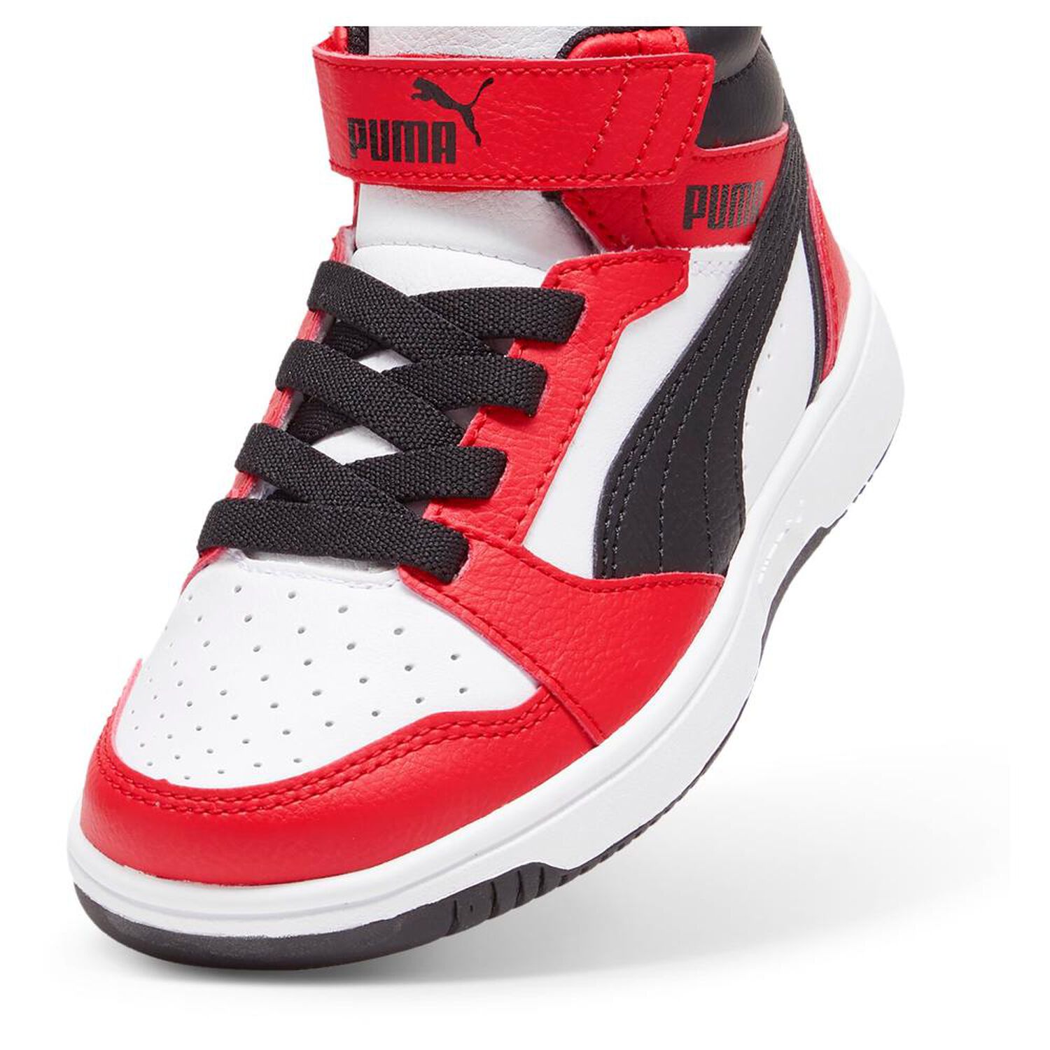 Zapatilla Urbana Ni&ntilde;o Puma Rebound V6 Mid Ac+ Ps Rojo/blanco image number 3.0