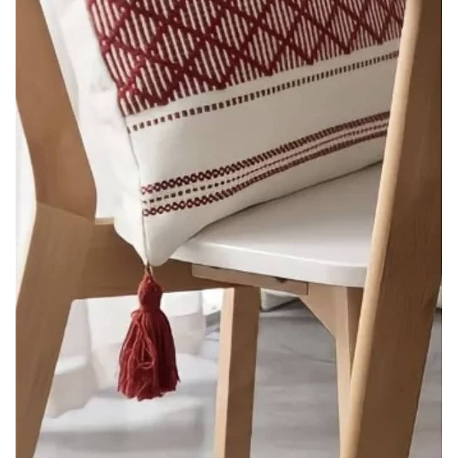 Camino De Mesa Medida 37x180cm Tejido Bordado Poliester Burdeo image number 2.0