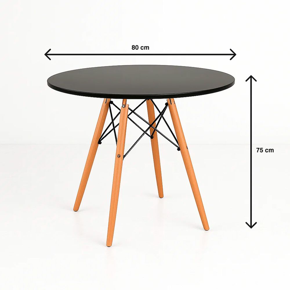 Mesa De Comedor Eames 80cm Redonda - Negra image number 10.0