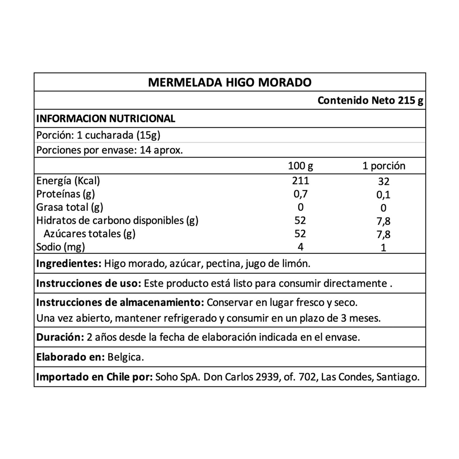 Mermelada De Higo Morado Belberry 1 X 215 Gr image number 4.0