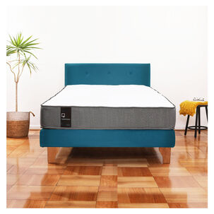 Cama Europea Zen Best 1.5 Plaza Tela Velvet Azul Petroleo + Respaldo