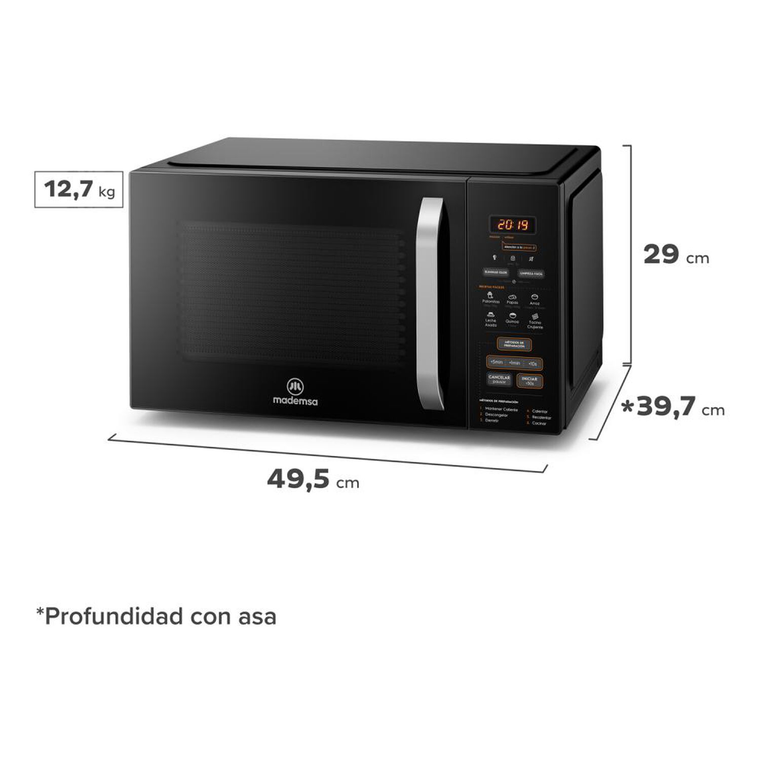 Microondas Mademsa MM28FB / 28 Litros / 850W image number 2.0