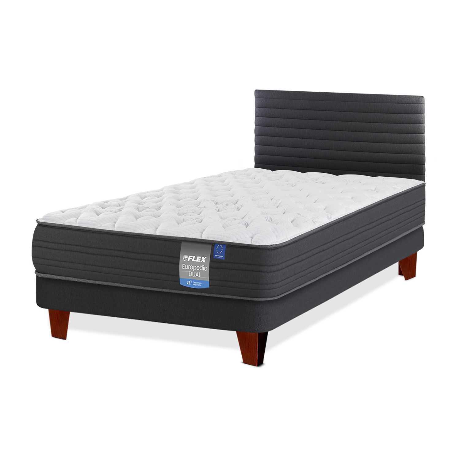 Cama Europea Flex Europedic Dual / 1.5 Plazas / Base Normal + Respaldo image number 1.0