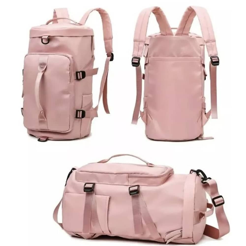 Bolso De Viaje Impermeable Mochila Multiusos Hombro Gimnasio Rosa image number 1.0