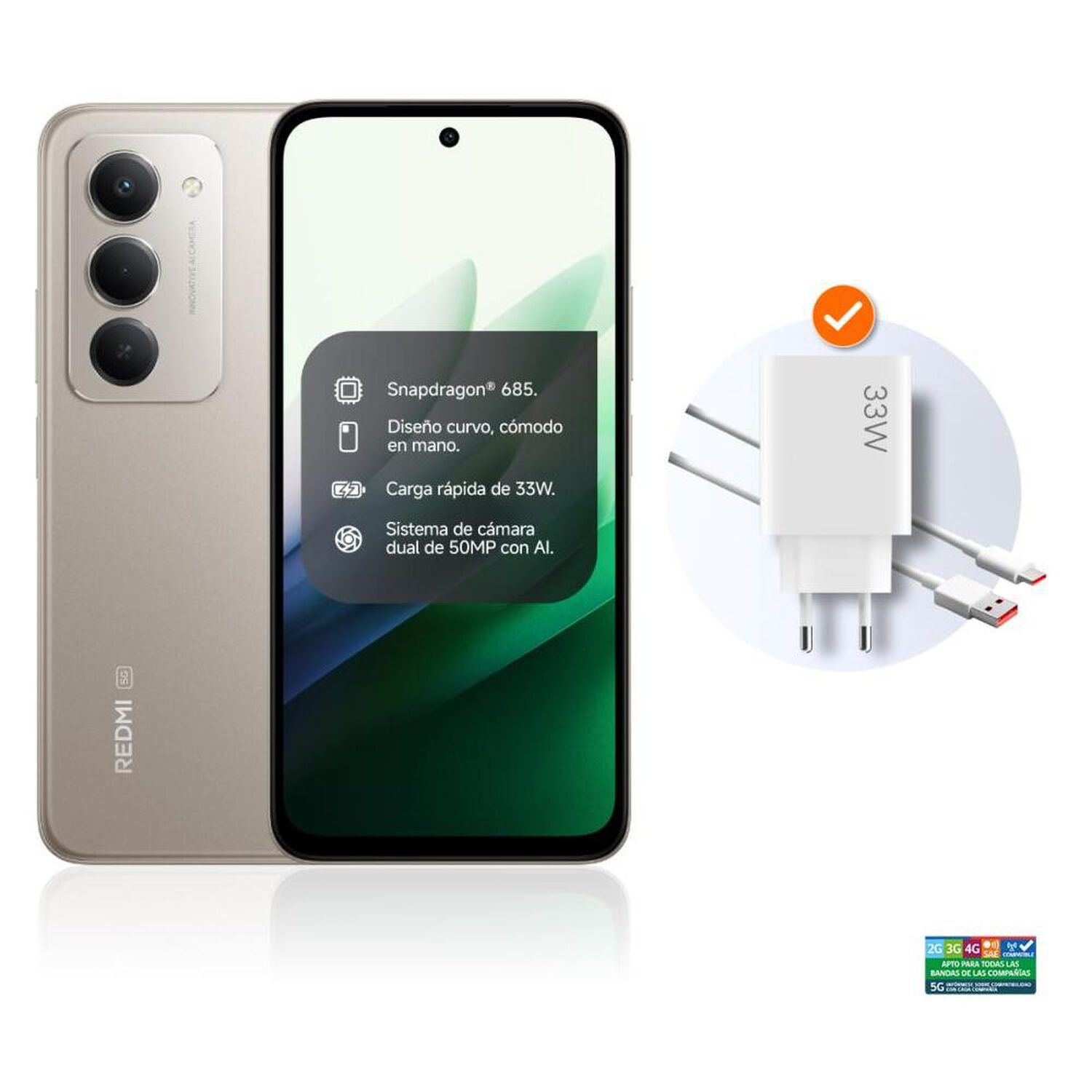 Smartphone Xiaomi Redmi 15 / 5G / 256 GB / Gris / Liberado