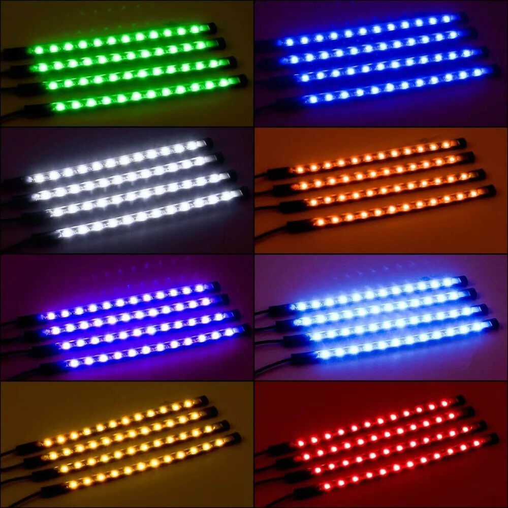 Luces Tiras Led Internas Auto Con Control Multicolor Rb K14 image number 7.0