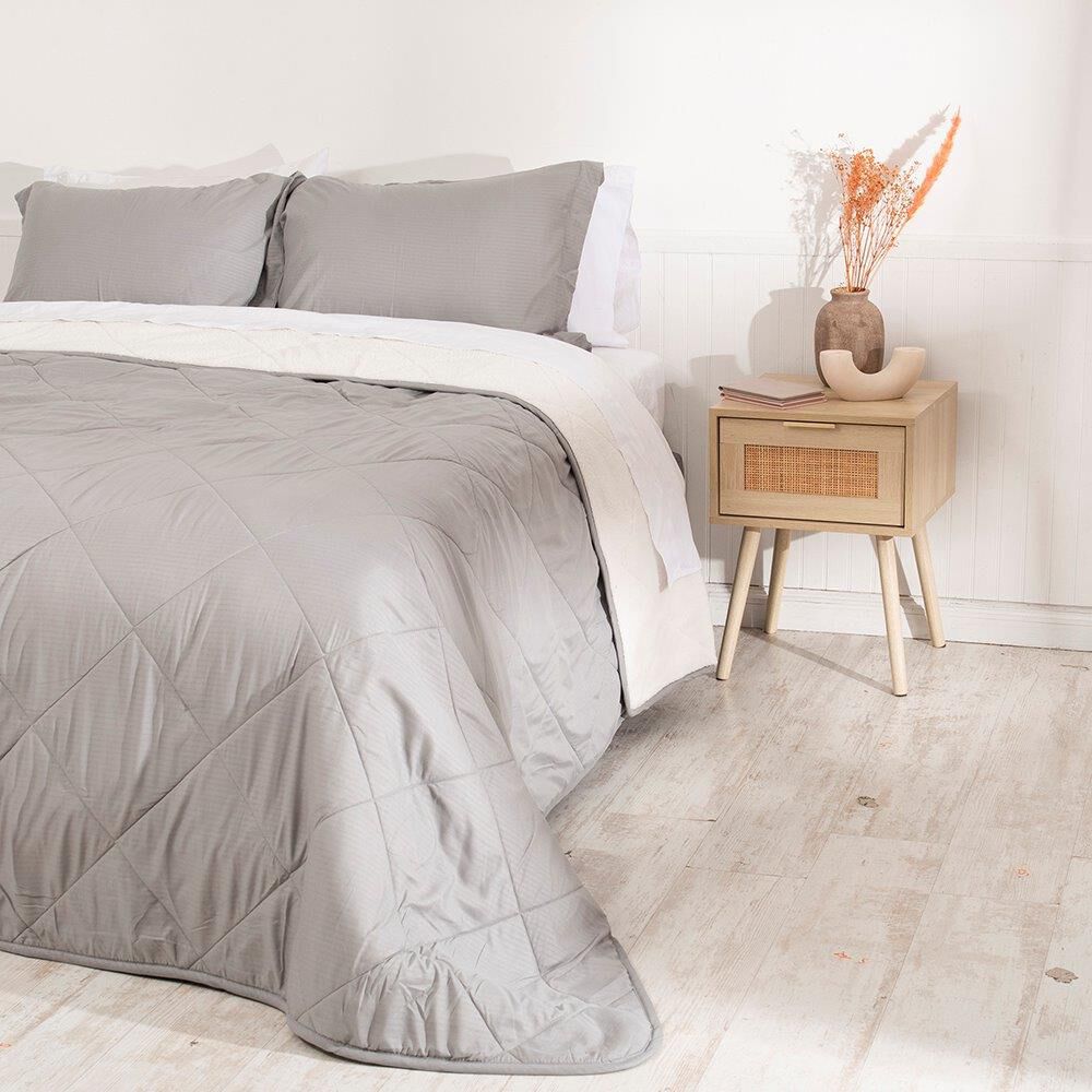 Plumon Emboss+sherpa 2 Plazas Gris image number 3.0