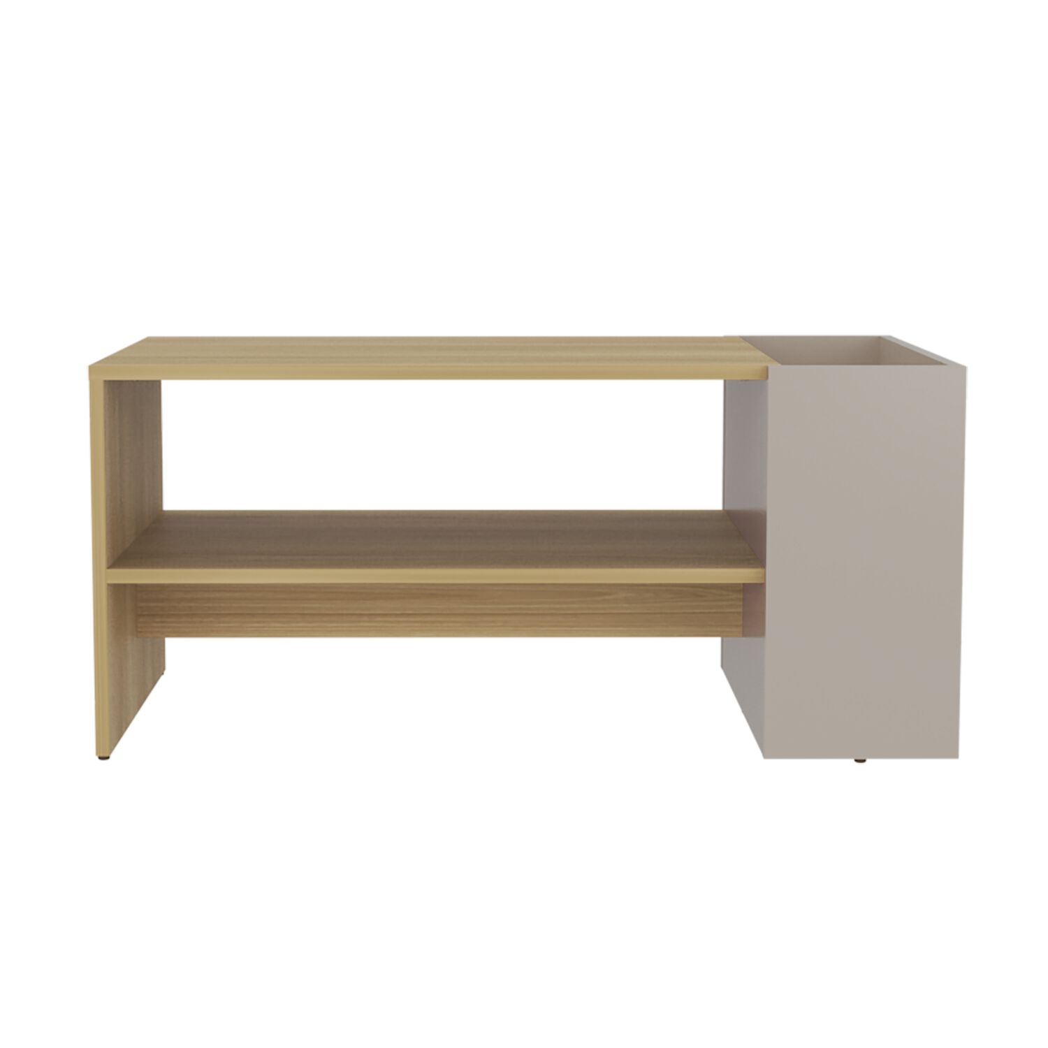 Mesa Centro 42x91x45 Cm Beige Y Caf&eacute; Claro image number 3.0