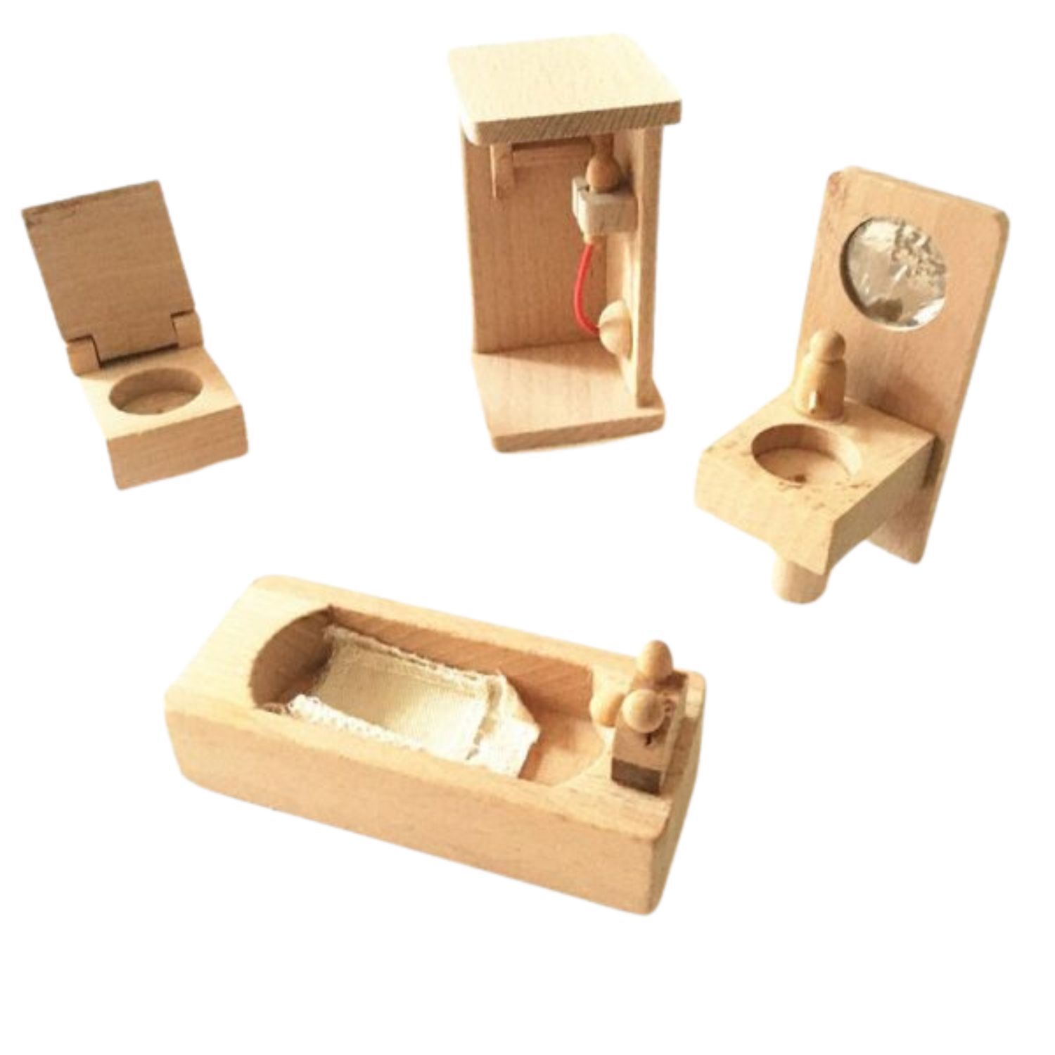 Muebles En Miniatura De Madera De Ba&ntilde;o Para Ni&ntilde;os De +3 A&ntilde;os image number 1.0