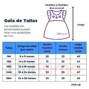 Vestido Sin Mangas Estampado Beb&eacute; Ni&ntilde;a 9 A 36 Meses Blue Flowers