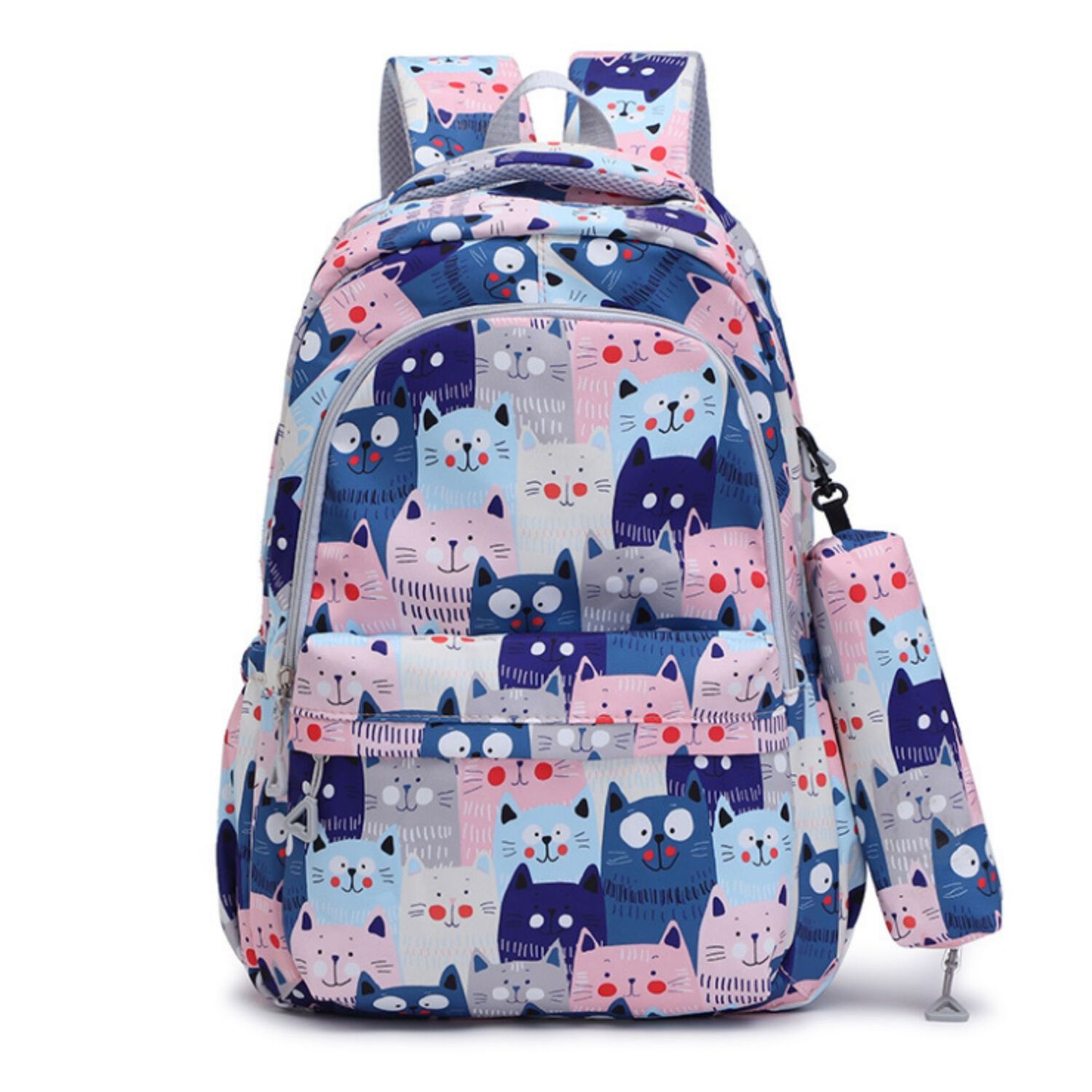 Mochila Escolar 44cm Dise&ntilde;o Estampado Blue Cats image number 0.0