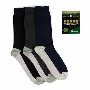 Calcetines De Algod&oacute;n Y Cobre Para Hombre 12 Pares