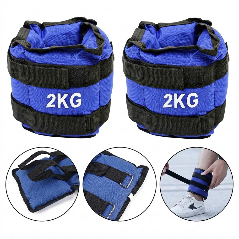Pesas Tobilleras Mu&ntilde;ecas Ajustables 2kg Fitness Ejercicio image number 1.0