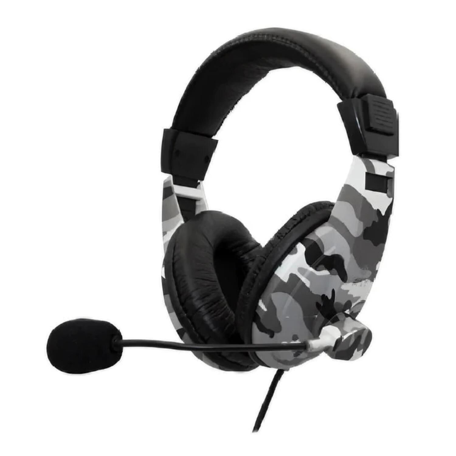Audifonos Gamer Overear Jack 3.5mm Mimetizado Gris