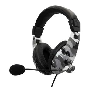 Audifonos Gamer Overear Jack 3.5mm Mimetizado Gris