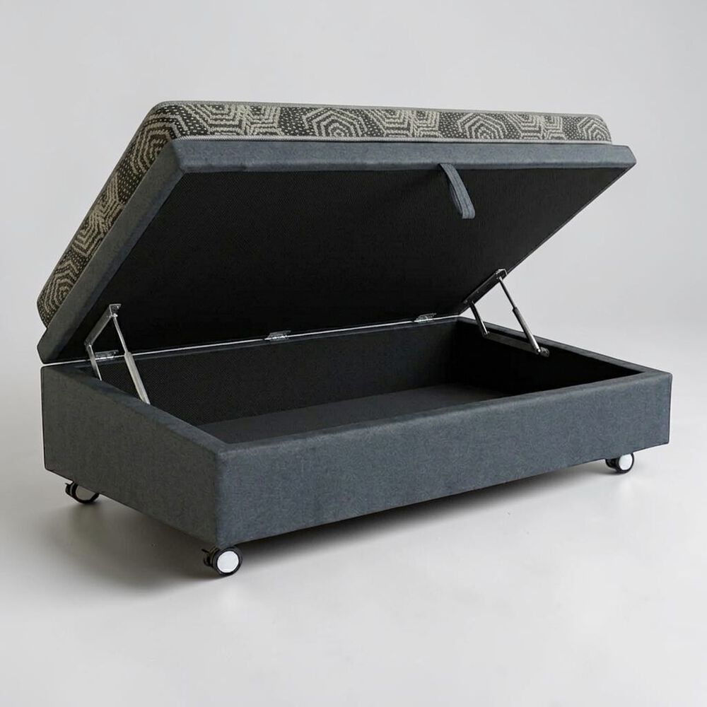 Cama Baul 1 Plaza L190 Cm + Colchon Modelo Ideal / Con Rueda Logo (gris) image number 1.0