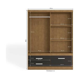 Cl&oacute;set Yardas S582 / 2 Puertas / 3 Cajones