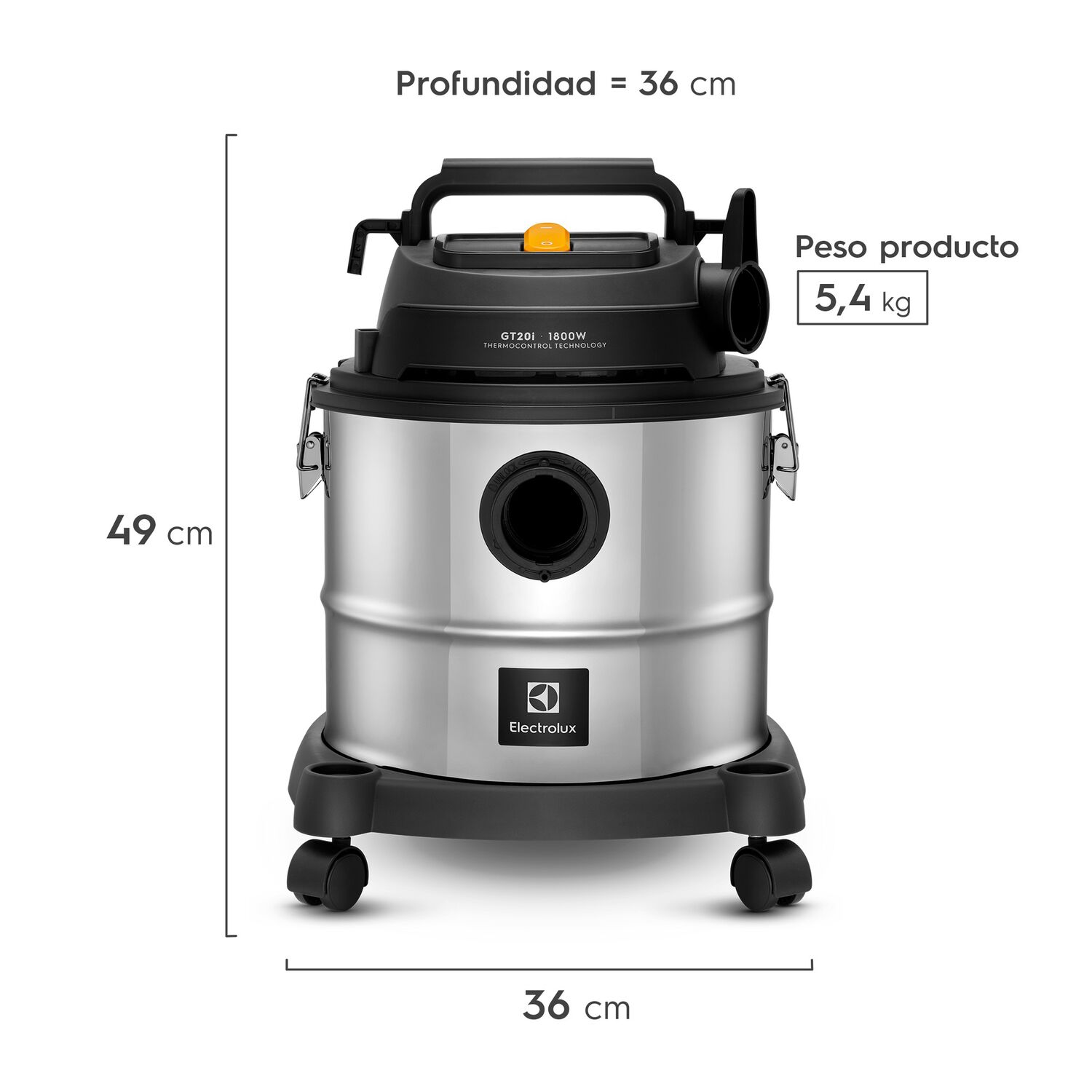 Aspiradora De Agua Y Polvo Electrolux Gt20i Acero Inoxidable image number 1.0