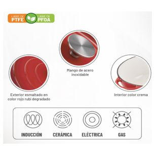 Olla 19cm Hierro Fundido Esmaltado Rojo Th-mca19r Thomas