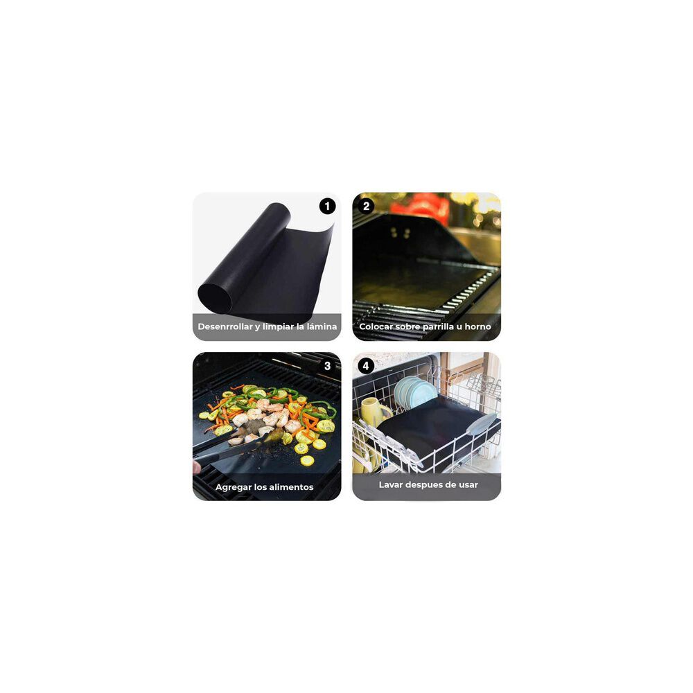 Set 3 L&aacute;minas Antiadherentes Reutilizables Para Parrilla image number 5.0