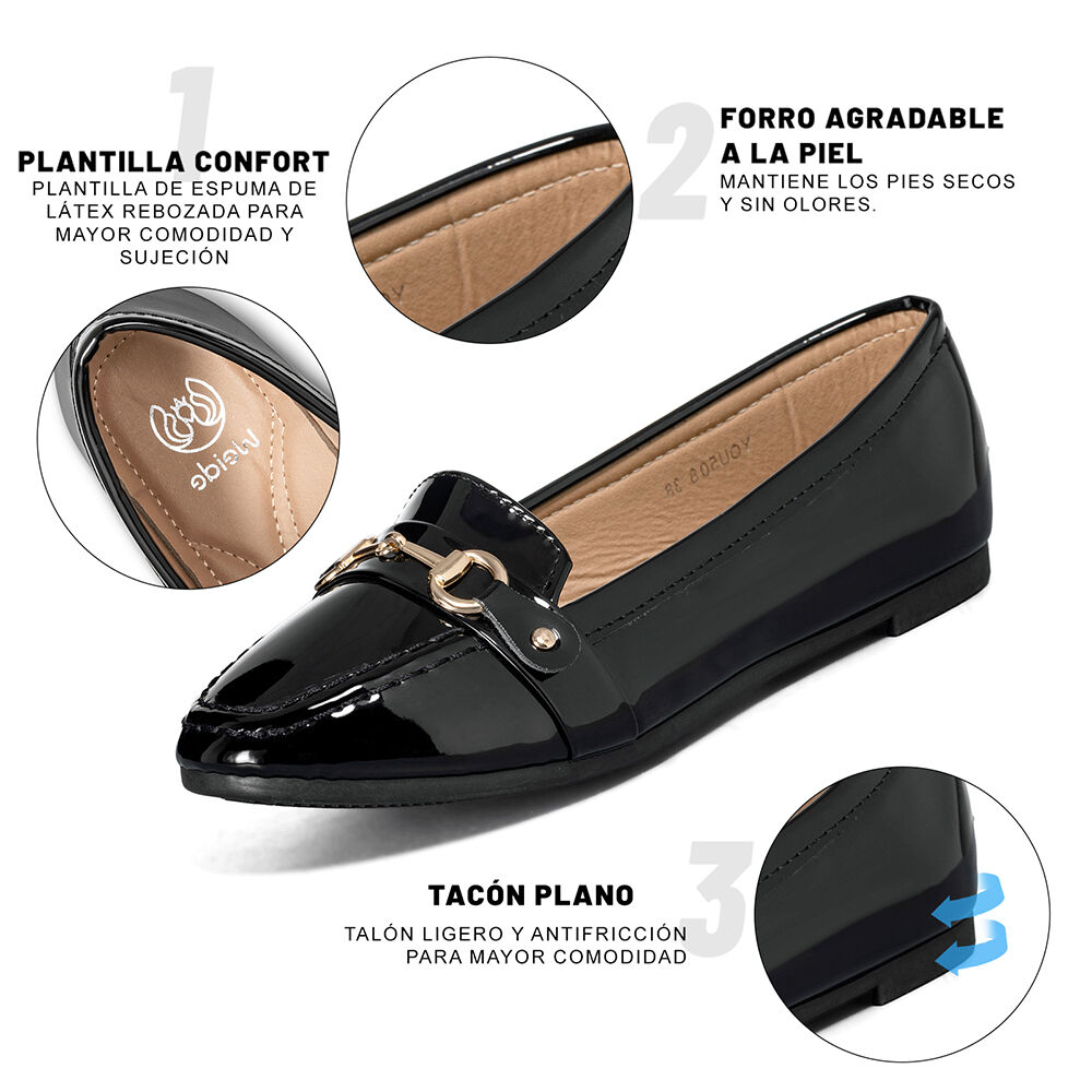 Mocasin Casual Mujer Vintage Clasico Charol Weide You508 image number 7.0