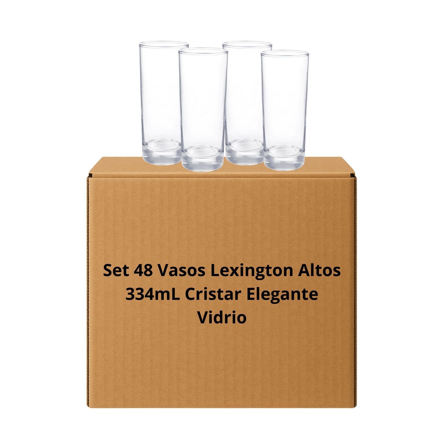 Set 48 Vasos Lexington Altos 334ml Cristar Elegante Vidrio image number 0.0