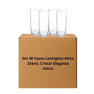 Set 48 Vasos Lexington Altos 334ml Cristar Elegante Vidrio